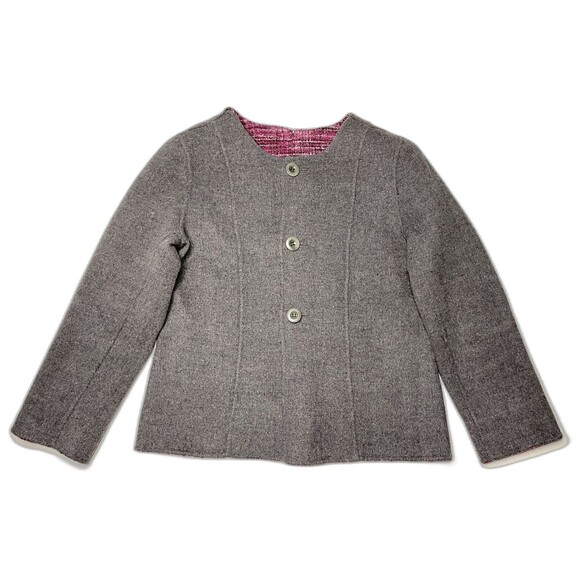 Pendleton Womens Merino Wool Coat Medium Reversible Cardigan Button Up Retro - Picture 11 of 14